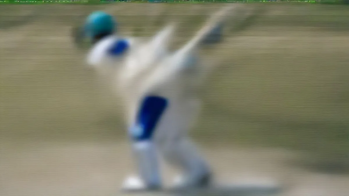 Cricket batsman celebrating with helmet on and bat raised under bright stadium floodlights