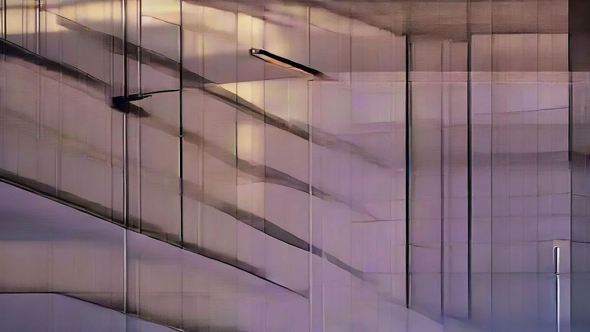 Exterior view of an expansive modern data center facility with cooling equipment and electrical infrastructure at dusk.