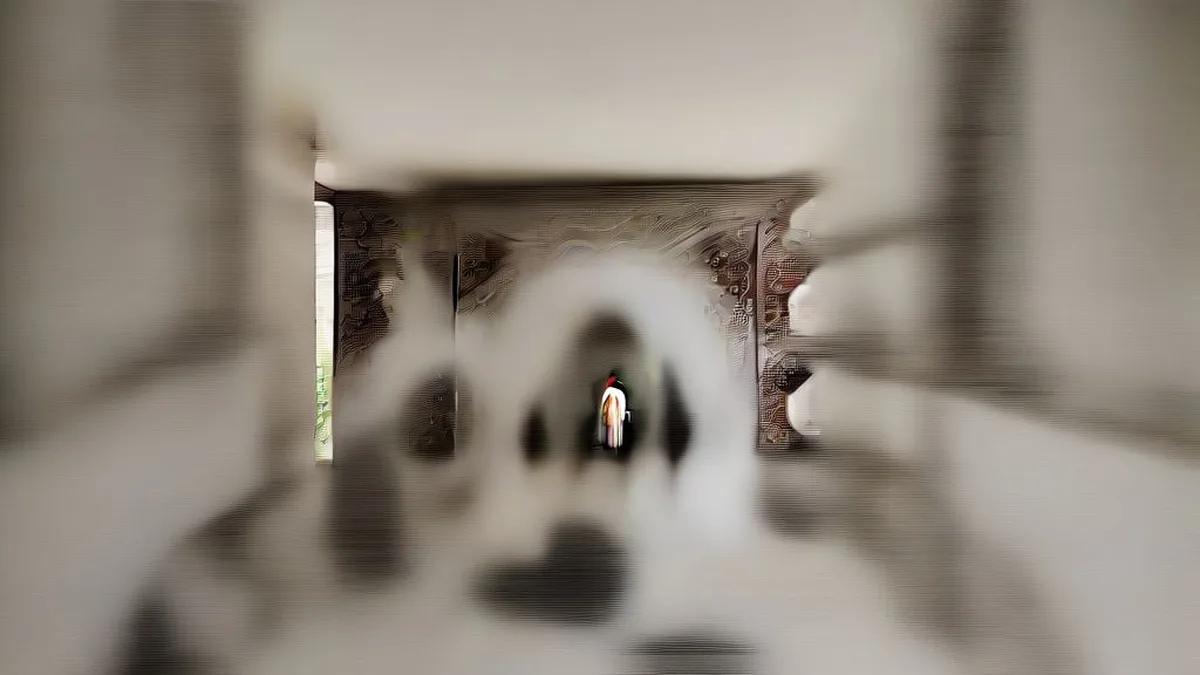 Indian political representatives walking through a legislative corridor during discussions