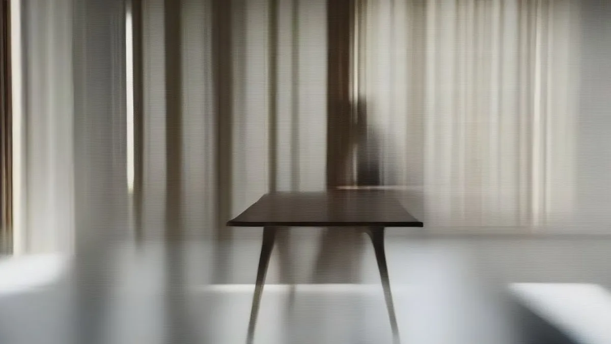 A thoughtful professional sitting at an office desk bathed in natural light