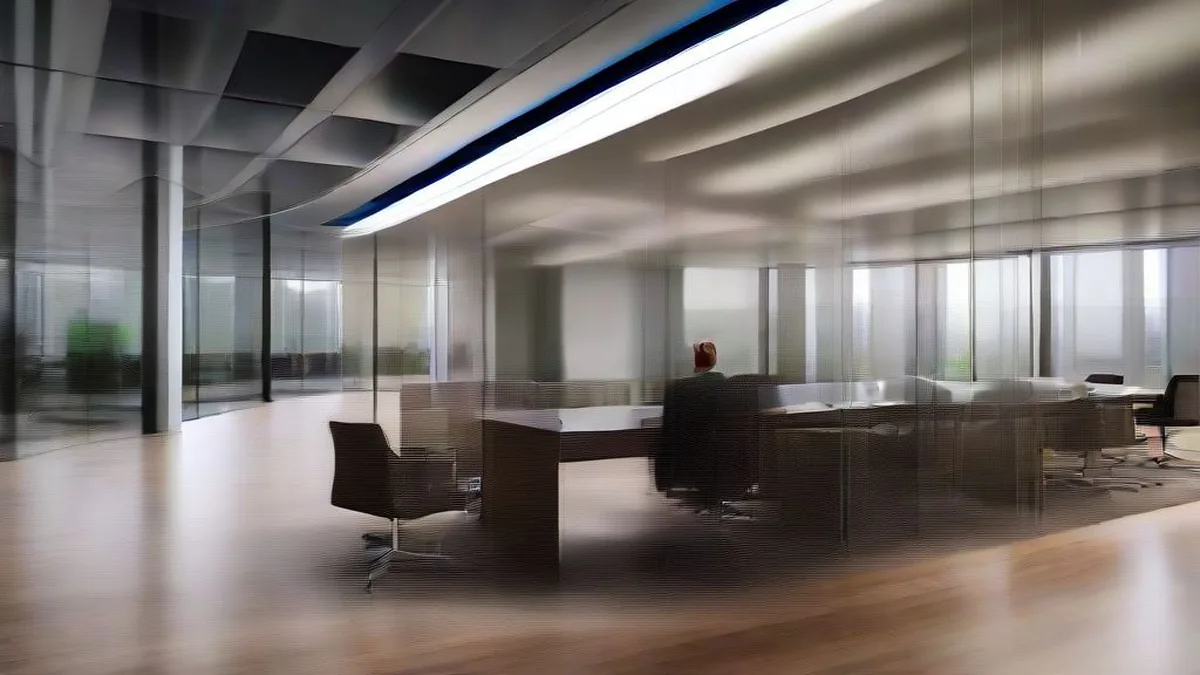 Corporate professionals seated at an office conference table discussing enterprise technology deployment