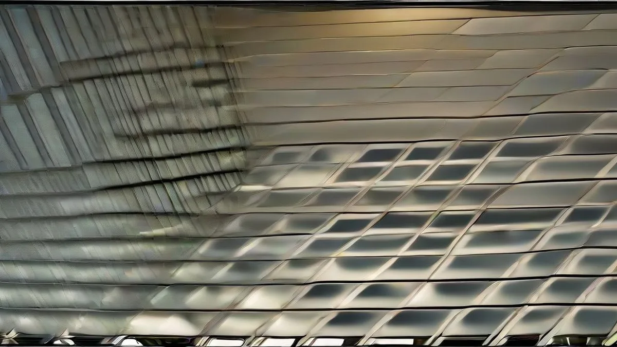Exterior view of a modern technology office building with glass windows in urban setting
