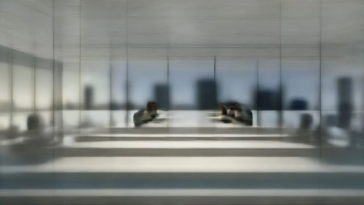 Corporate financial executives in a modern boardroom discussing technology market listings and capital allocations.