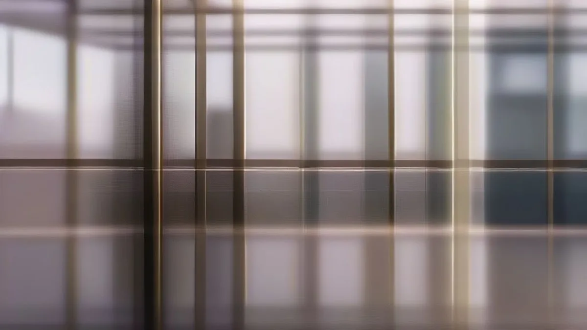 Business analysts in a modern glass conference room examining regulatory filing documents.
