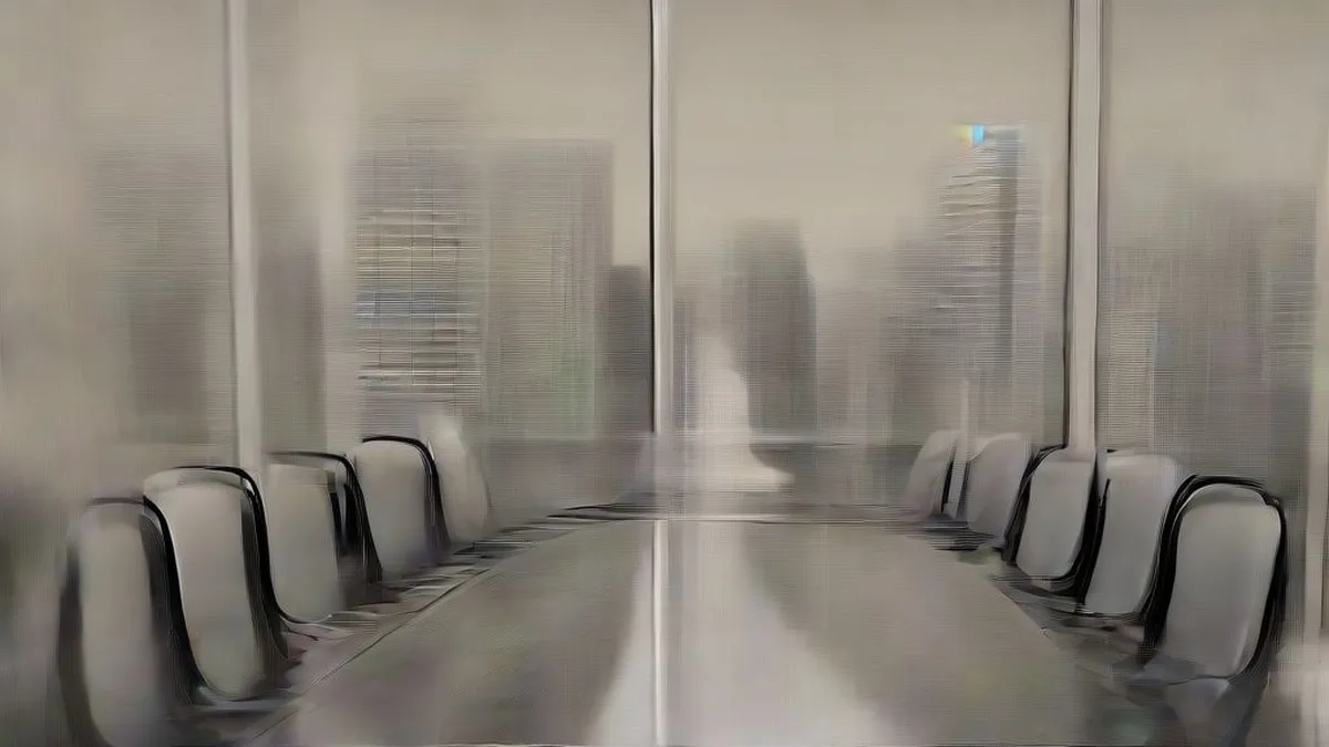 Corporate finance professionals seated at a conference table discussing venture equity and market liquidity strategies.