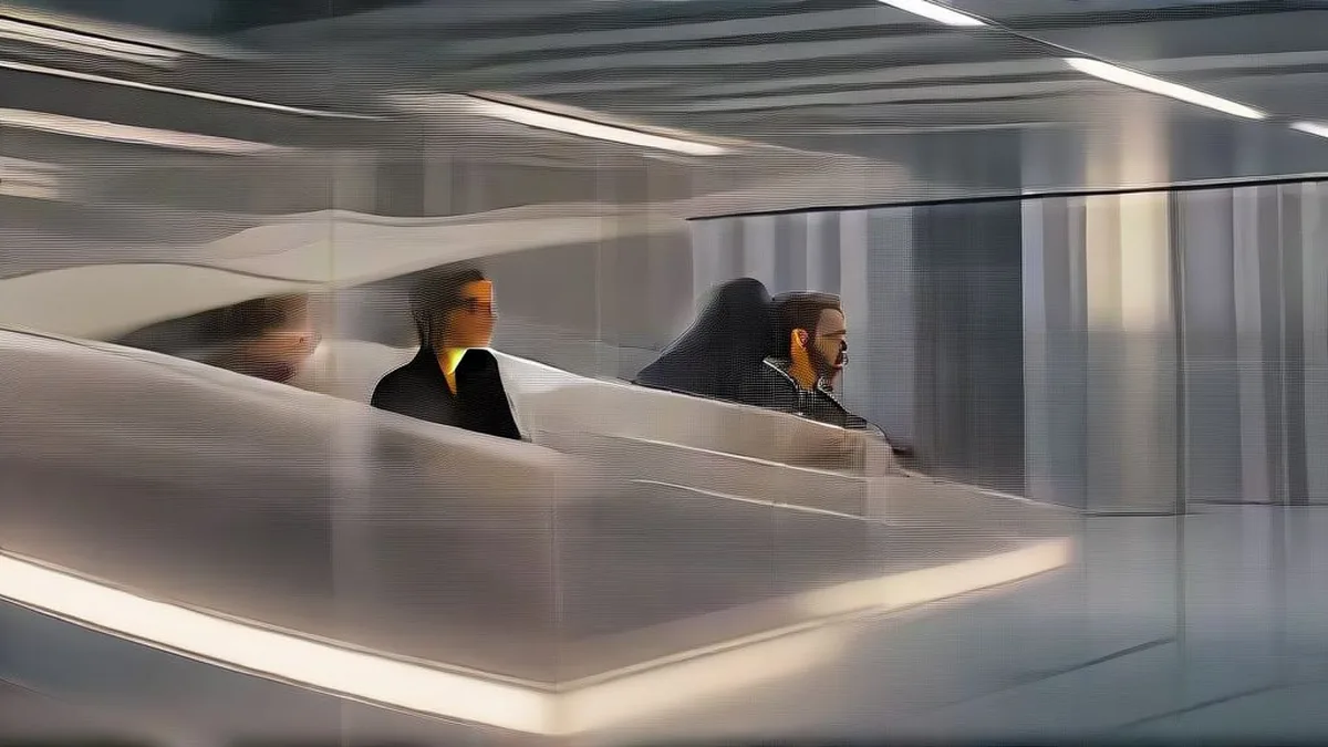Corporate tech executives gathered in an office conference room discussing enterprise strategy