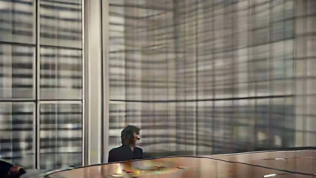 Corporate technology executives sitting at a conference table discussing business strategy