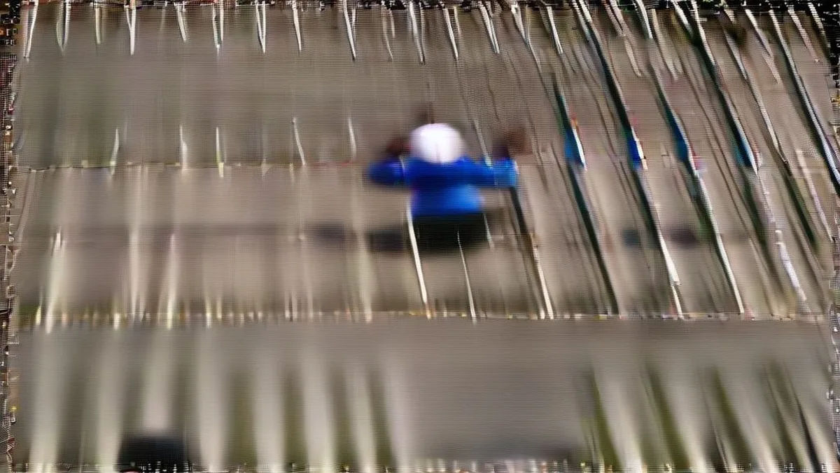 An athlete aiming a compound bow on the field during an international para-archery competition