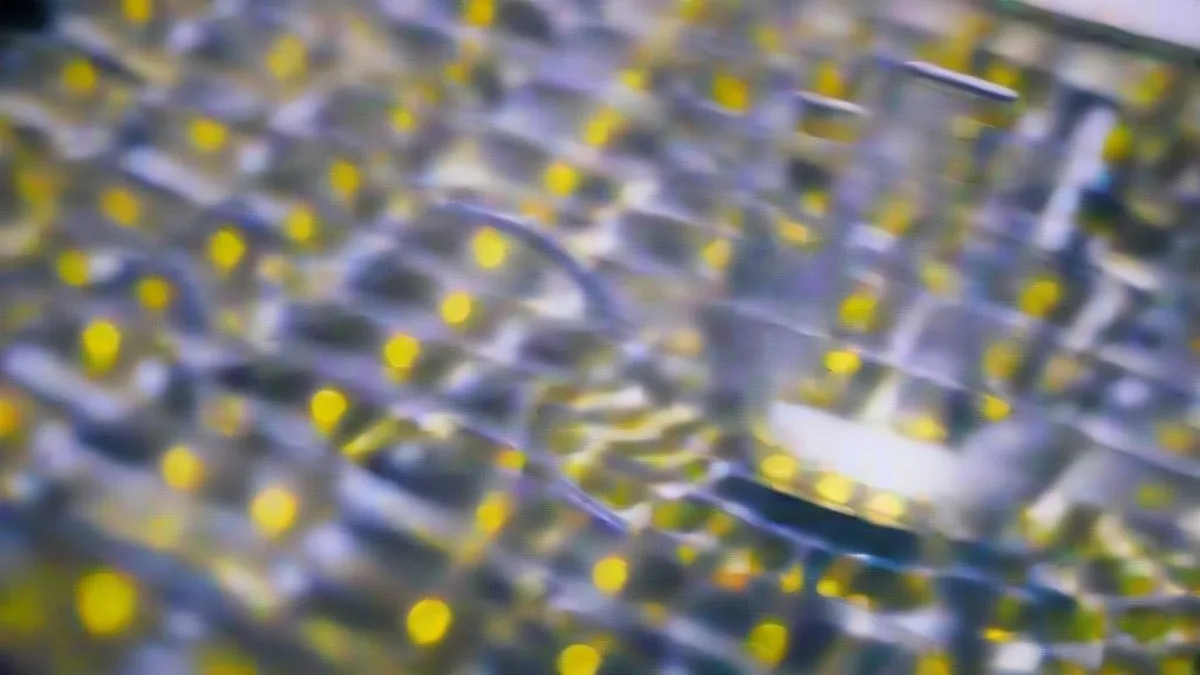 Cleanroom technician inspecting advanced chipmaking equipment inside a modern semiconductor fabrication facility