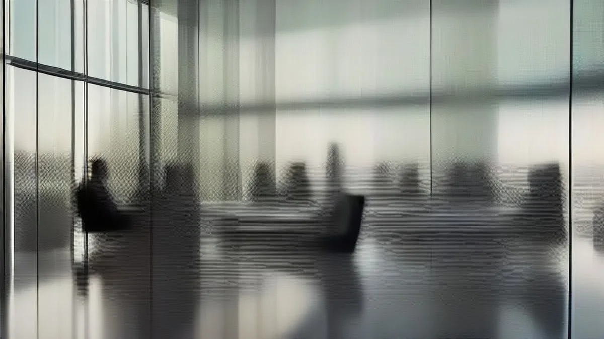 Executives in a modern high-rise boardroom discussing economic and tax policy
