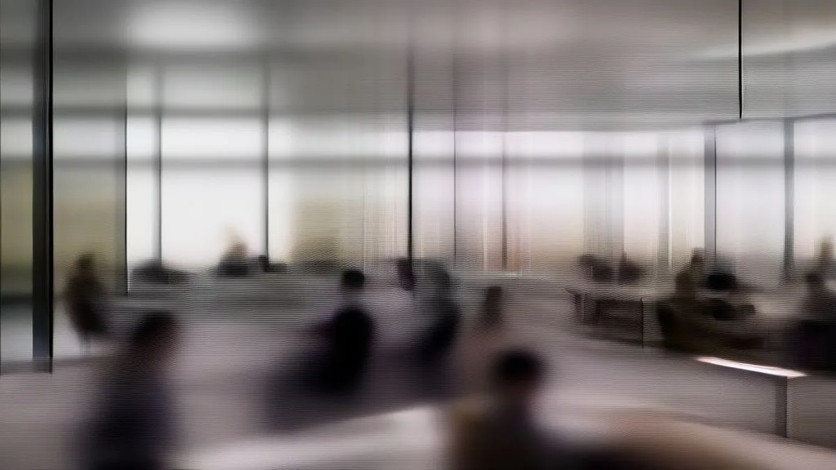 Financial risk and cybersecurity personnel working at workstation monitors in an operations center