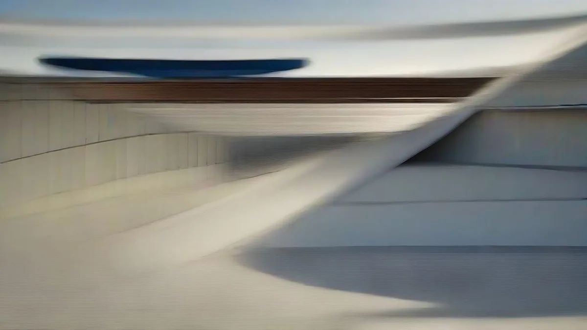 Exterior architectural view of the presidential palace in Brasilia with government officials on the ramp