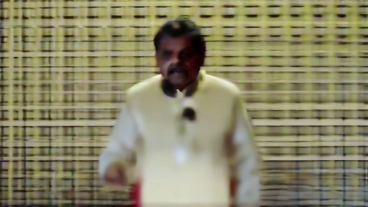 Andhra Pradesh Chief Minister Chandrababu Naidu addressing a press conference at an official venue