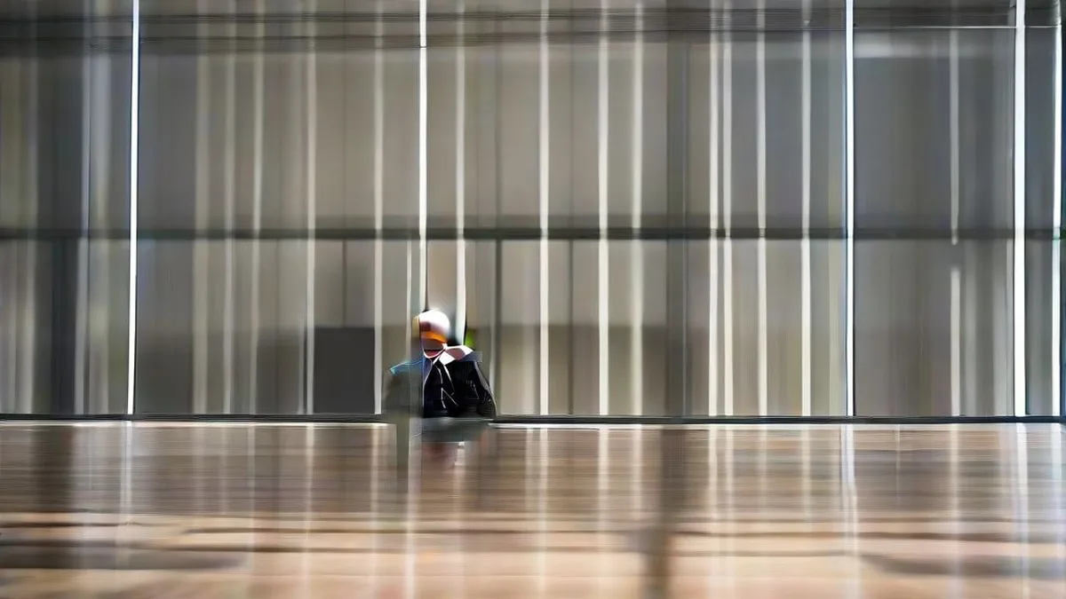 Corporate executive sitting at a boardroom table during a strategic corporate meeting