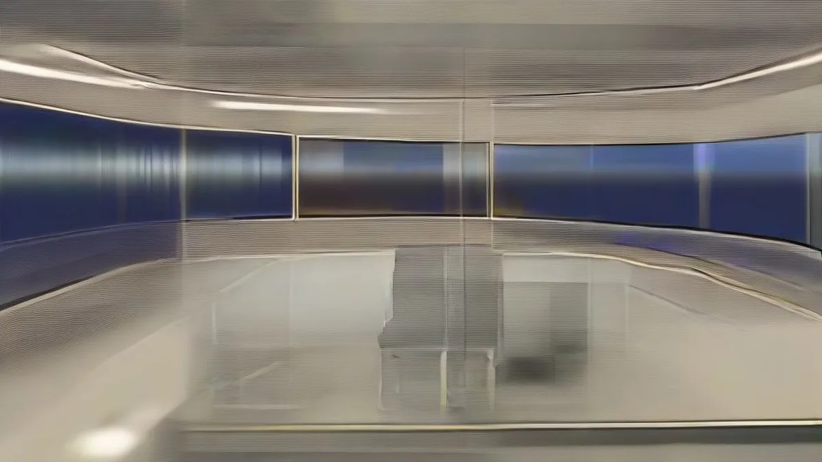 Trading floor desk with multiple glowing monitors during an evening market selloff