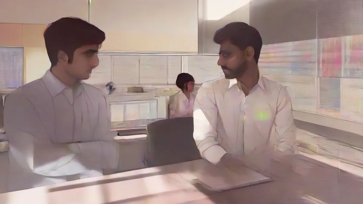 Young professionals working together in an open-concept digital marketing office in India
