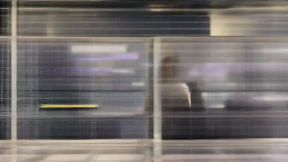 A financial trader monitors multiple screens in a modern European trading room.