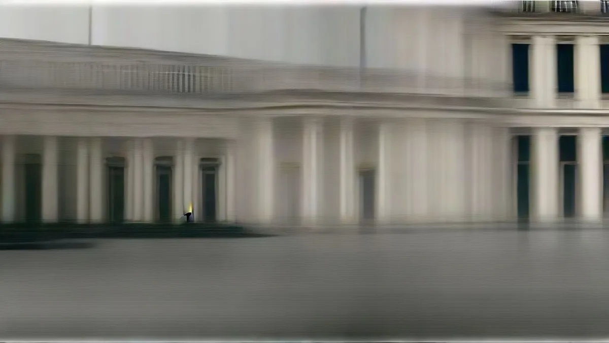 The exterior of the French National Assembly in Paris on an overcast day reflecting political uncertainty.