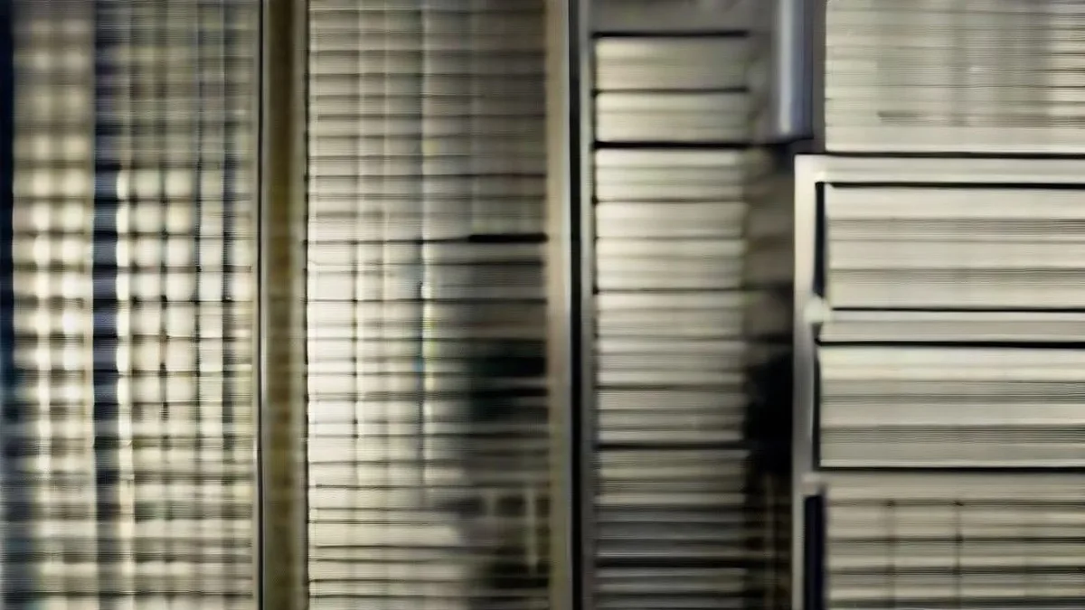 Stacked gold bullion bars in a secure storage vault reflecting overhead lighting