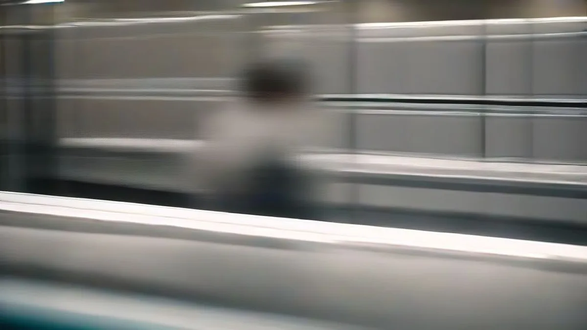 Glass medicine vials moving through an automated pharmaceutical manufacturing cleanroom