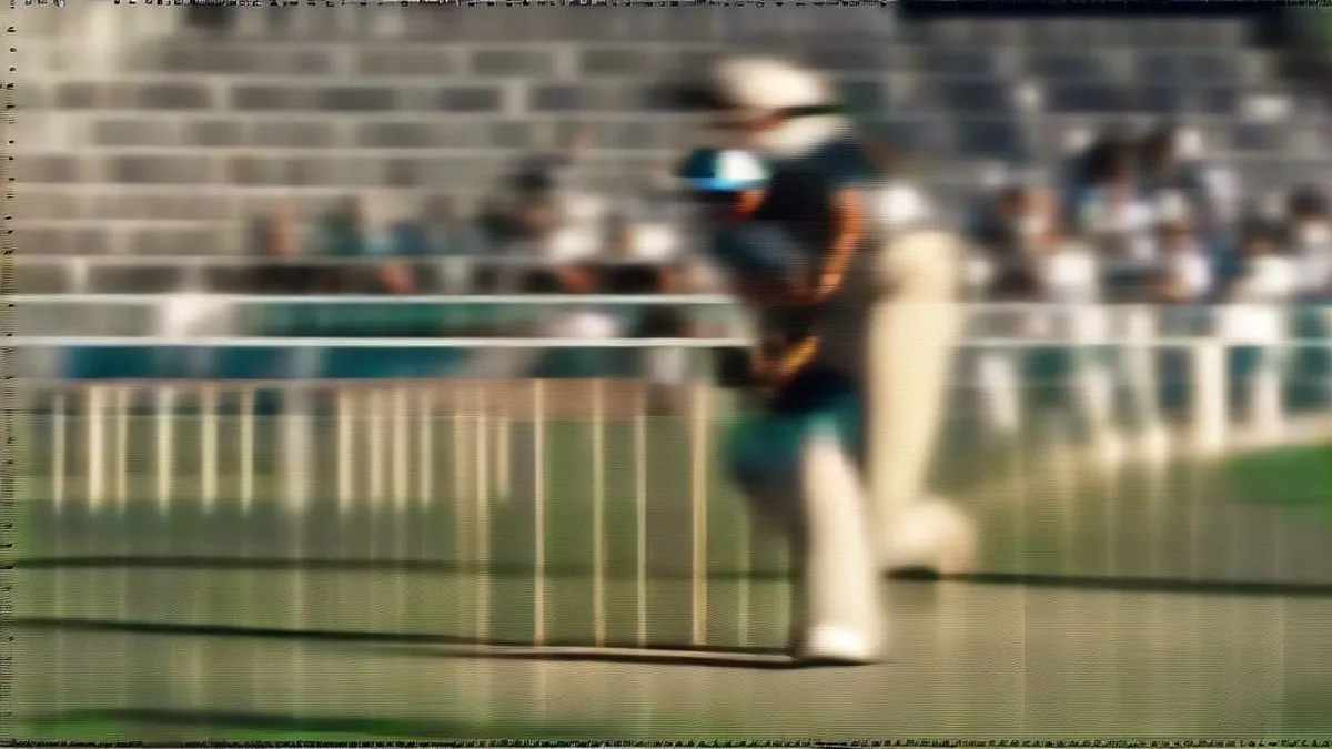 An international female cricket player in mid-stroke on a cricket field during an international match.