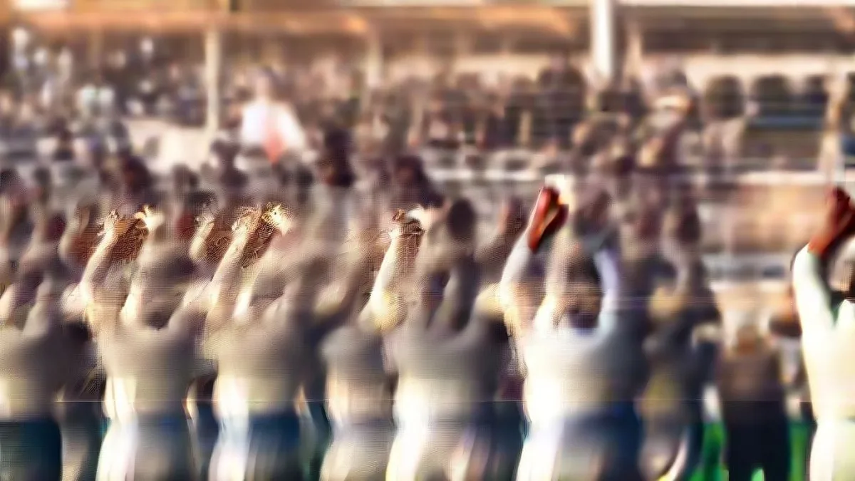Cricketer celebrating a record-breaking double century on the field with raised bat