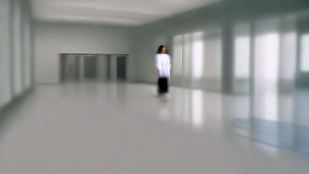 Healthcare administrators and medical staff walking through a modern hospital hallway