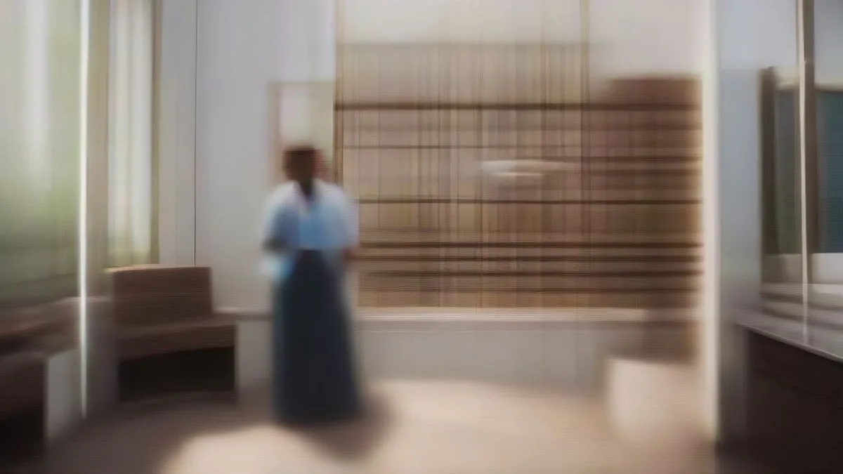 A doctor consulting with a patient in a contemporary medical clinic setting