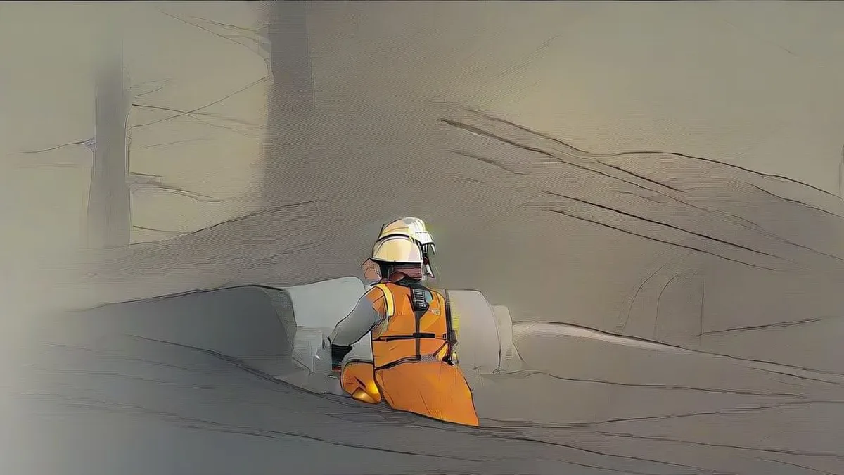 Municipal workers repairing an underground water pipeline along a city street