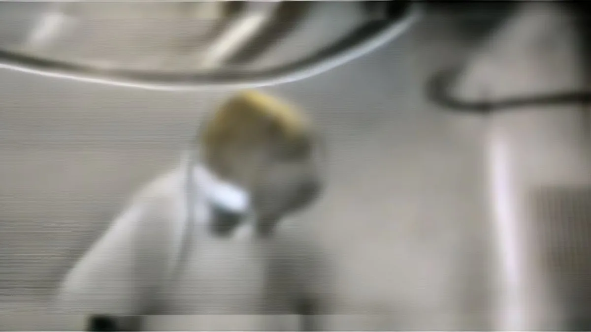 Aerospace engineers in protective cleanroom suits working alongside a navigation satellite