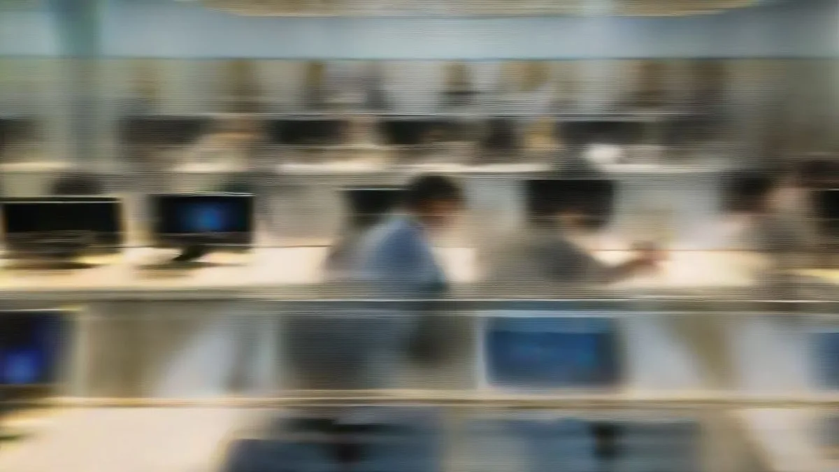 Financial professionals working on a busy trading floor in Mumbai during a major market listing.
