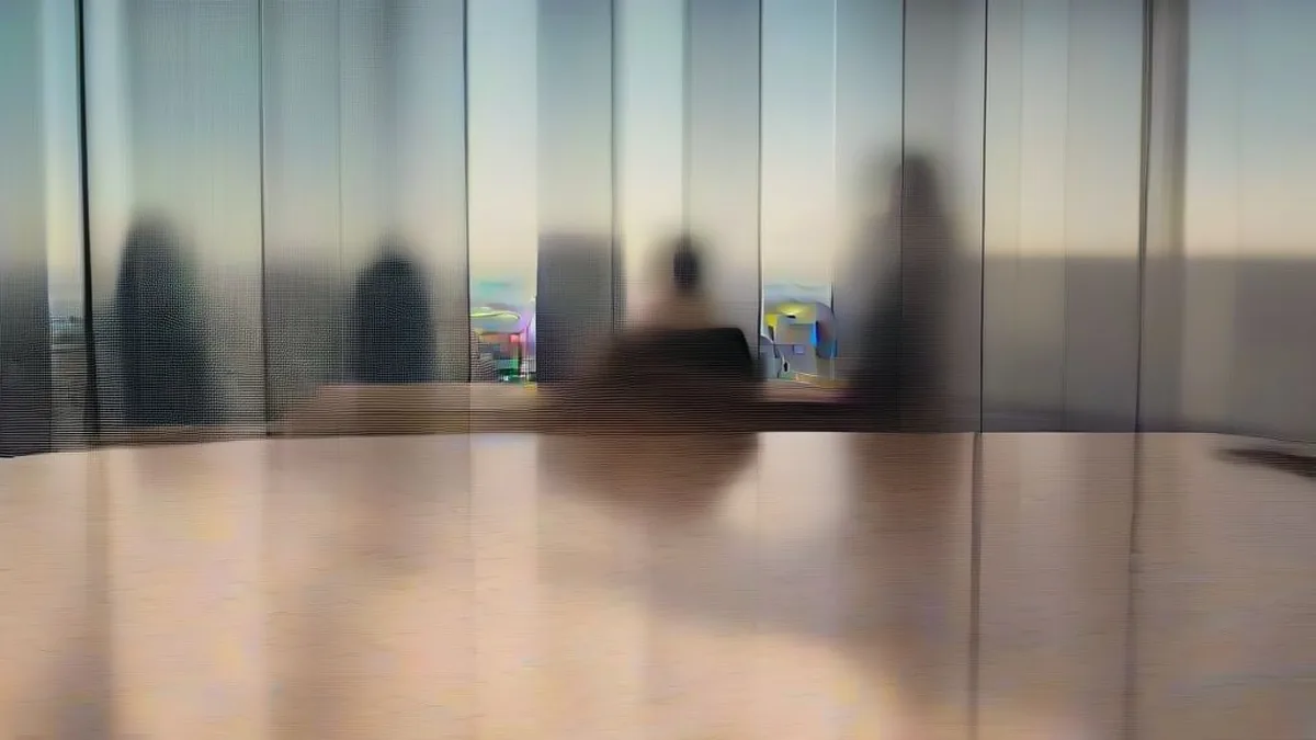 Executives seated around a boardroom table discussing an acquisition deal