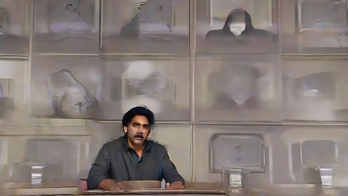 Actor Manoj Bajpayee speaking candidly during a press briefing with microphones on the table