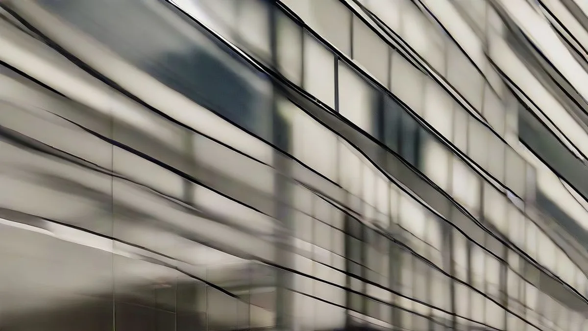 Corporate tech executive working in a glass-walled office at twilight