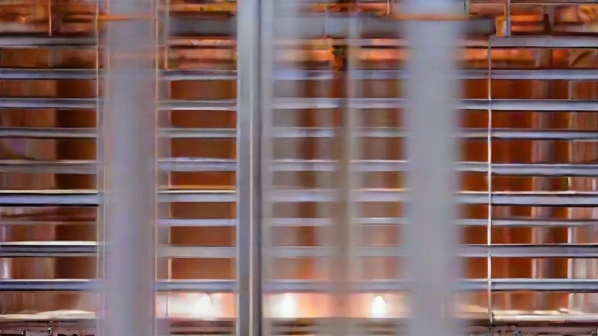 A heavy industrial steel manufacturing facility showing the ambient glow of high-temperature metal processing.