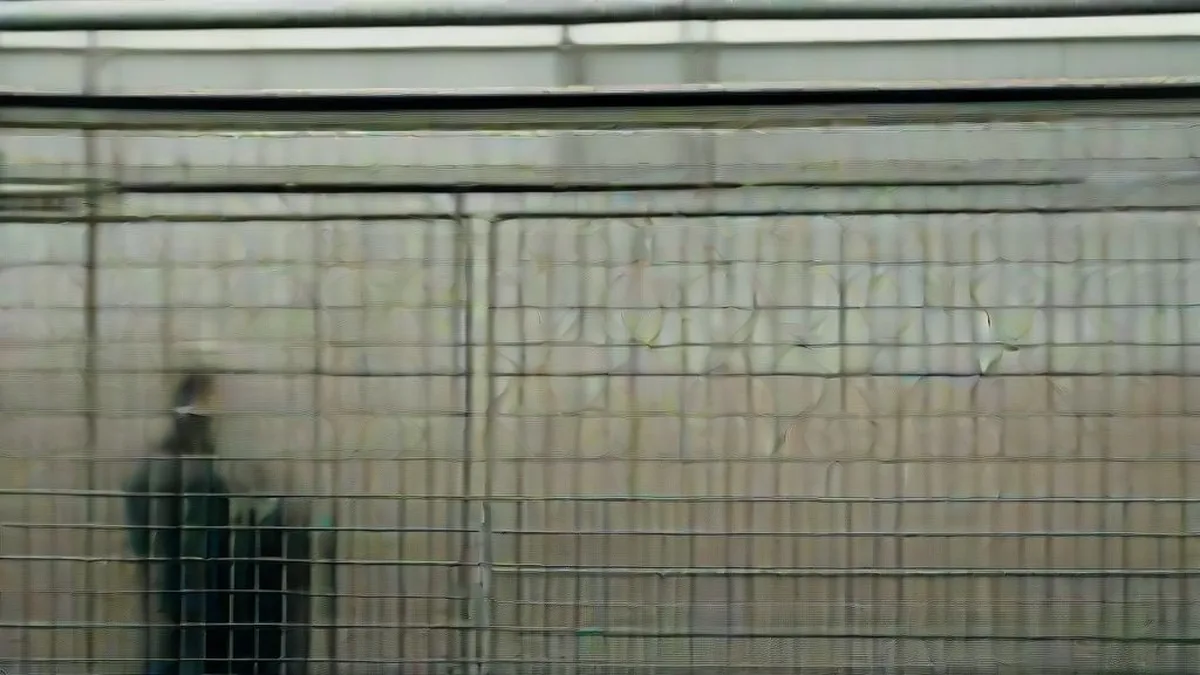 Secured international border post with barbed wire on a cloudy day representing detention and repatriation delays