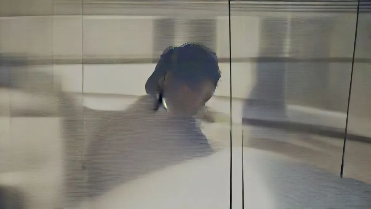 A financial trader at a desk reviewing market trends in a high-rise office