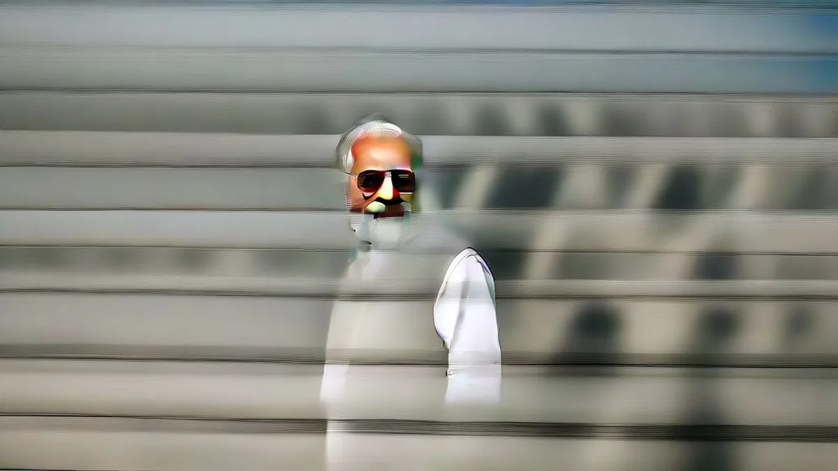 PM Narendra Modi watching fighter aircraft demonstration over river skies
