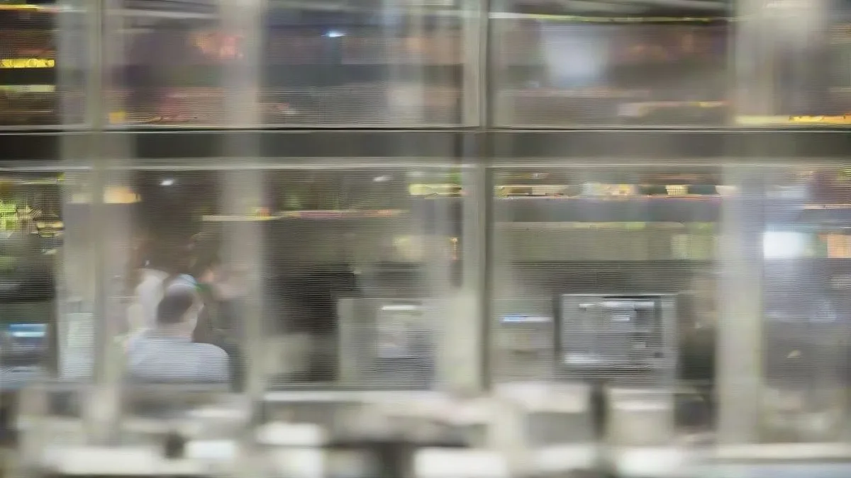 Financial professionals on an institutional trading floor monitoring sector market data