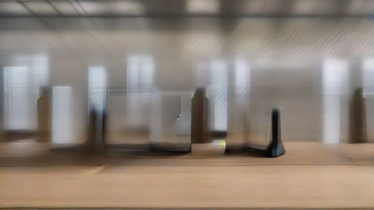 Collection of premium smartphones arranged on a wooden table in a technology testing room