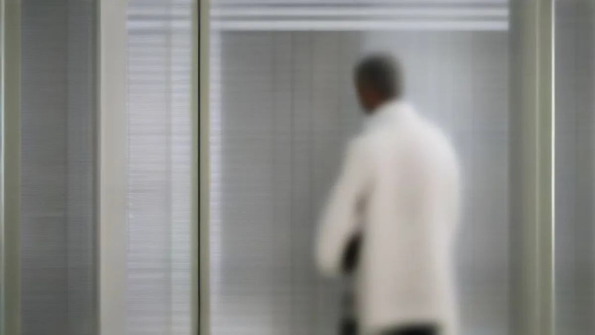 A doctor in a white medical coat analyzing pulmonary chest diagnostic scans in a clinical setting