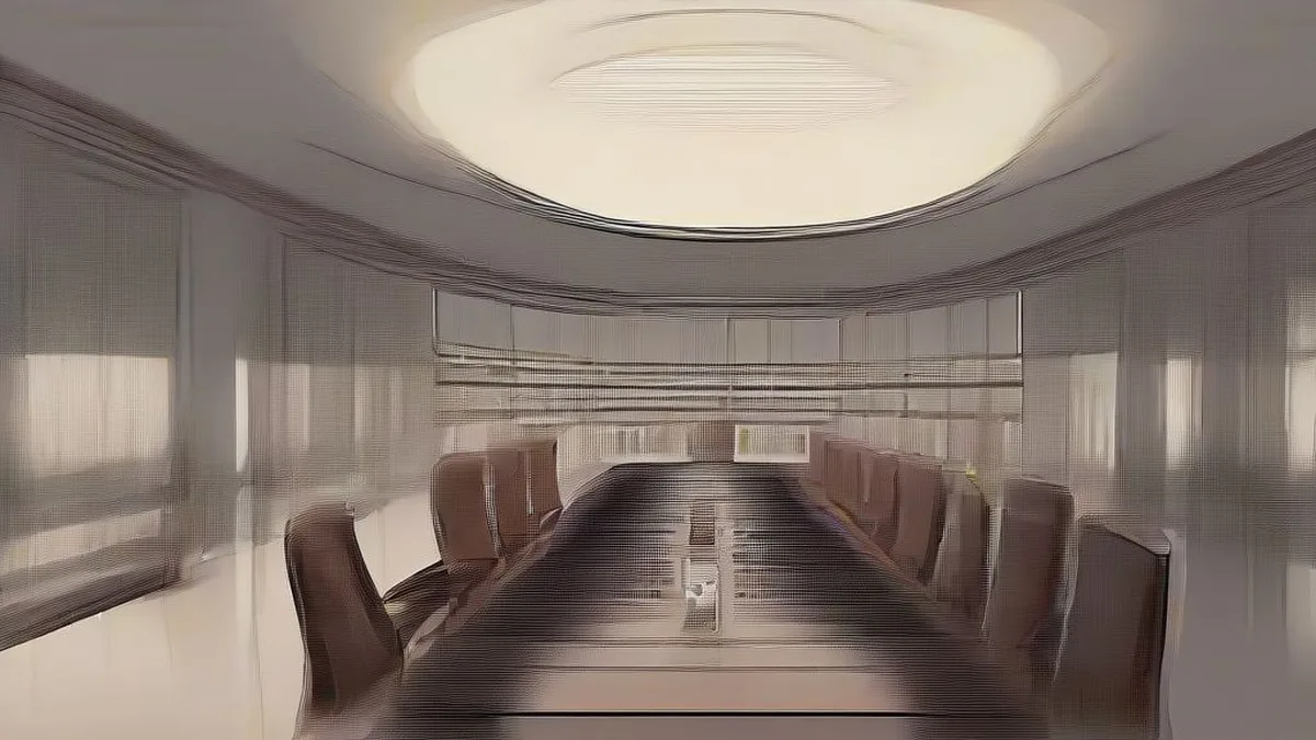 Delegates seated at an oak conference table during high-level international diplomatic negotiations