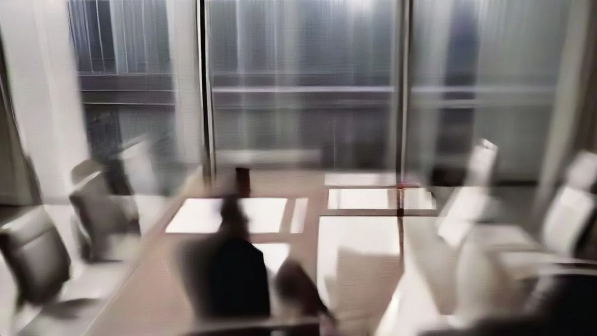 Corporate leaders seated around a conference table during high-level strategic deliberations in a high-rise office