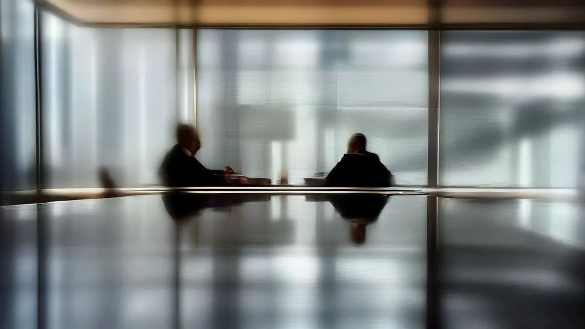 Corporate board members seated in a modern executive conference room during a strategy meeting.