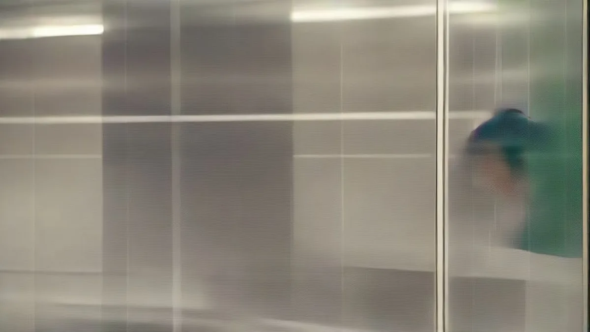 Police investigators reviewing surveillance footage on monitors inside a security room